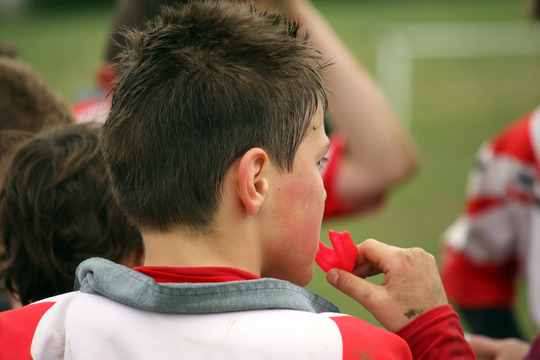 Youth with mouthguard